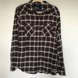 American Eagle Plaid Long Sleeve Shirt